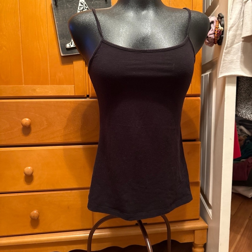 Time and Tru Black Tank Top Women’s Small Basic Layering Cami